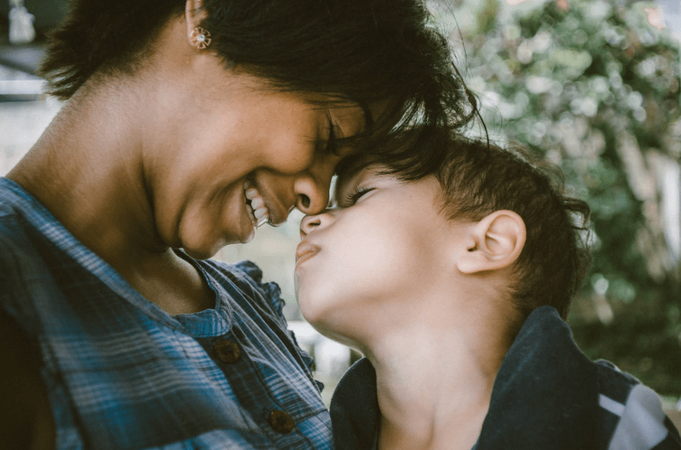 mother and child enjoying time together while using life skills