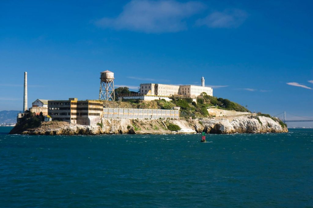 island of alcatraz surrounded by bay water