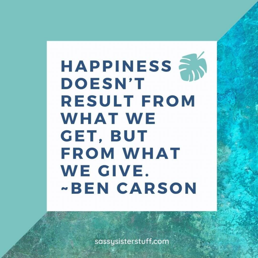 a teal background with a quote about happiness