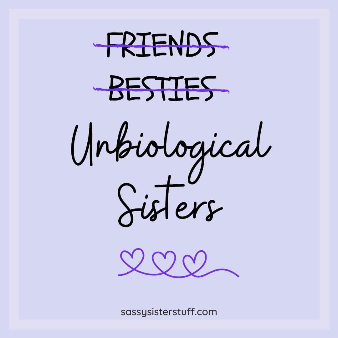 lavender background with funny sister quote