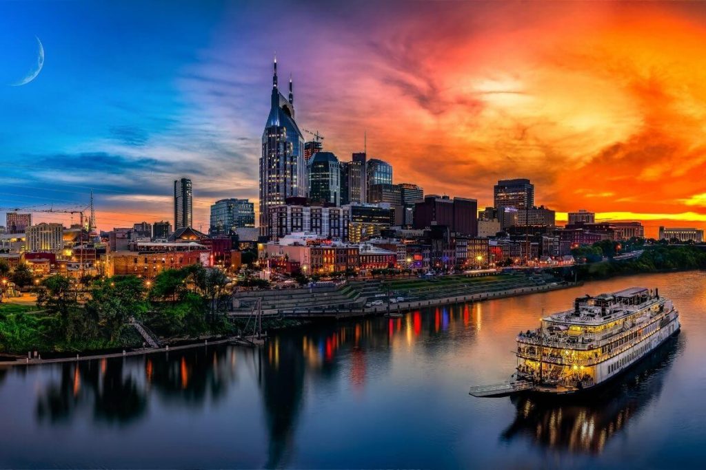 family fun in nashville can include this showboat on the river with the city view