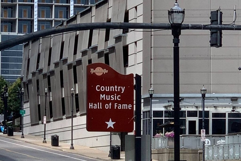 Country Music Hall of Fame street sign in Nashville