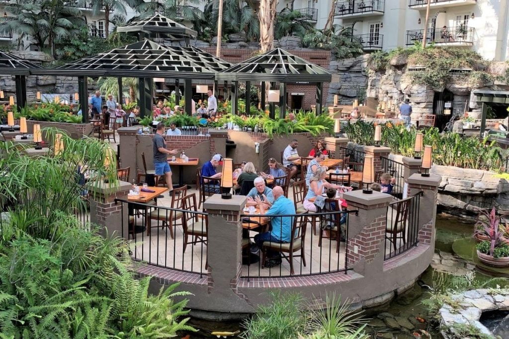 restaurant and gardens in the Gaylord Opryland Hotel in Nashville