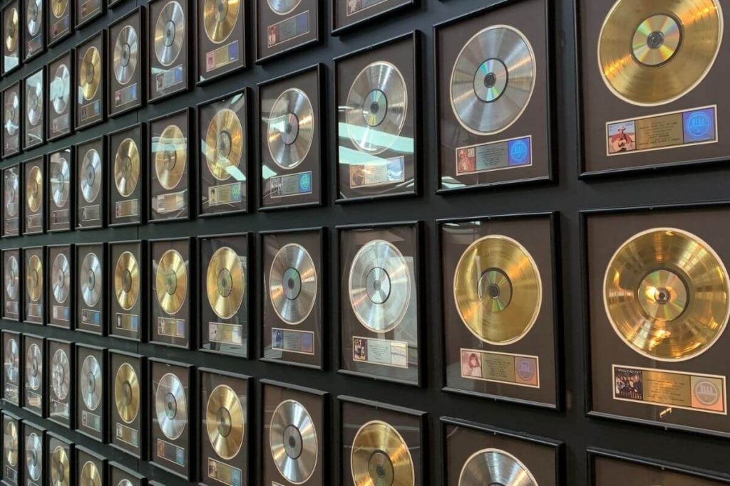 Country Music Hall of Fame wall of Gold and Platinum Records