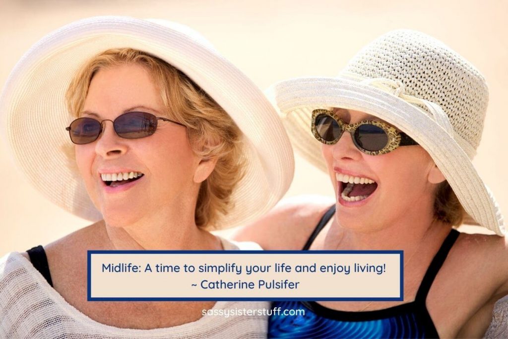 two middle aged women at the beach and a definition of midlife