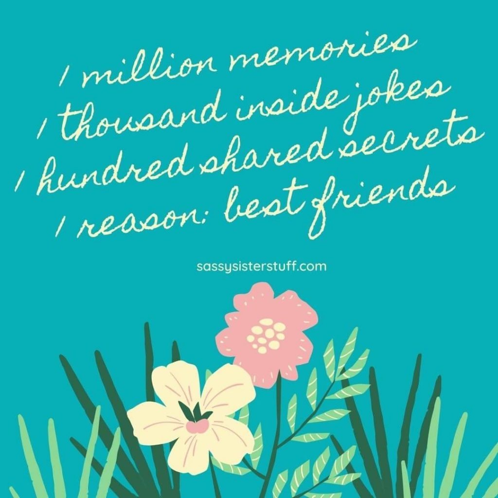 teal and yellow floral image with meaningful friendship quotes