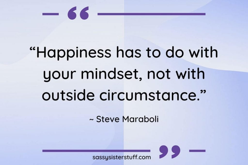 steve maraboli mindset quote on a lavender background