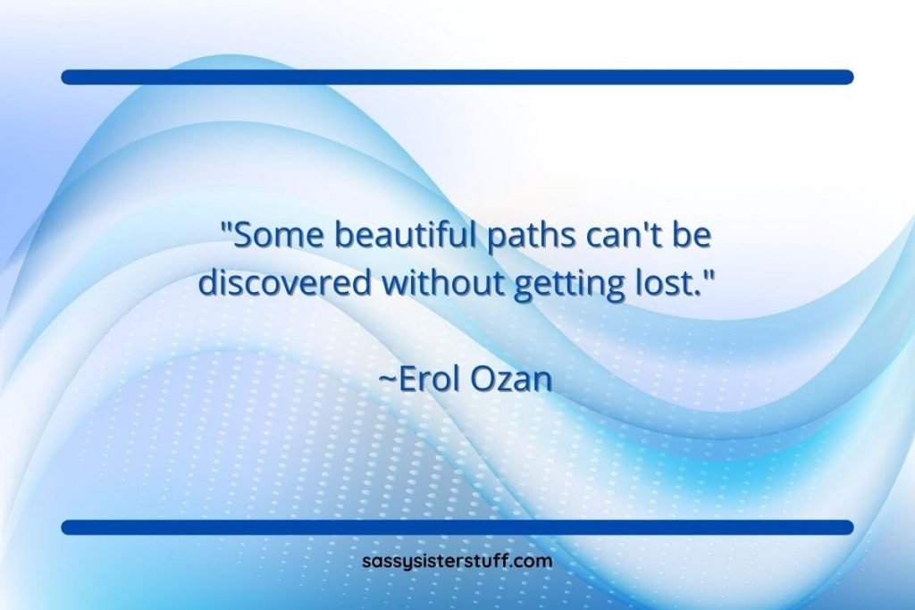 a find your path quote against a swirly blue and white background