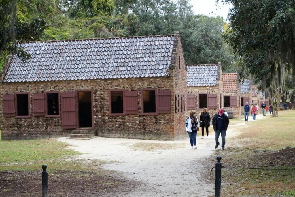 brick slave quarters for the house slaves who worked at boone hall plantation in charleston sc