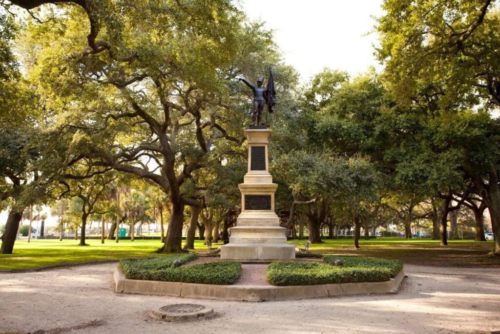 William Moultry Memorial in White Point Gardens Charleston sc