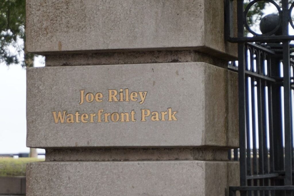 Joe Riley Waterfront Park brick entrance in charleston sc