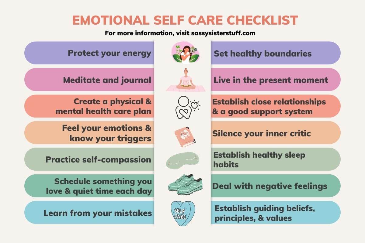 21+ Ways to Practice Emotional Self Care and Wellness | Sassy Sister Stuff