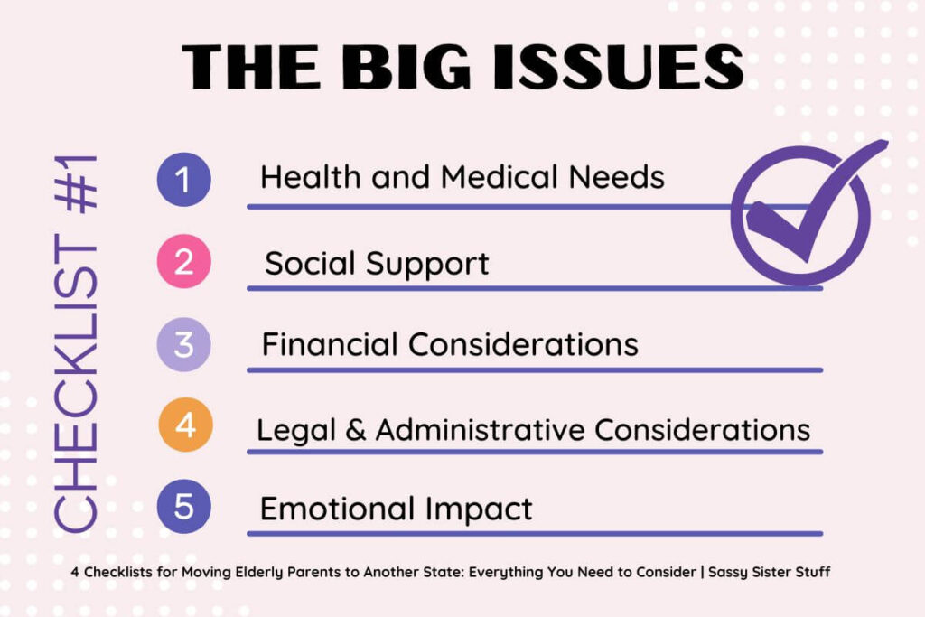 five big issues to consider when considering moving your elderly parents to a new state