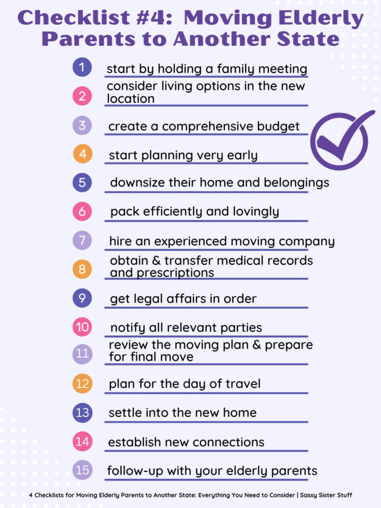 checklist for moving elderly parents