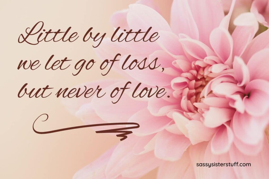 little by little we let go of loss, but never of love.