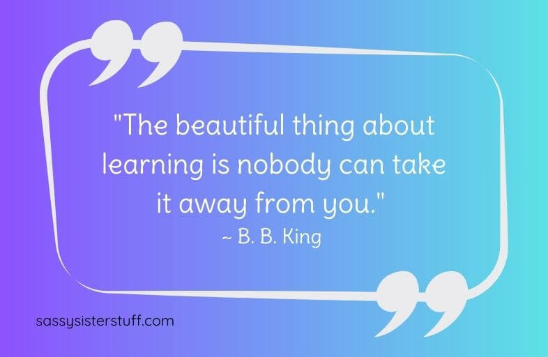 Lifelong Learning Quote by BB King: "The beautiful thing about learning is nobody can take it away from you."