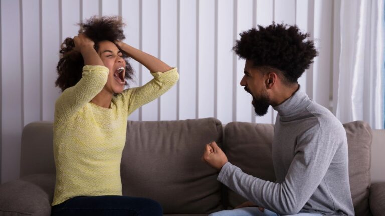 angry couple fighting