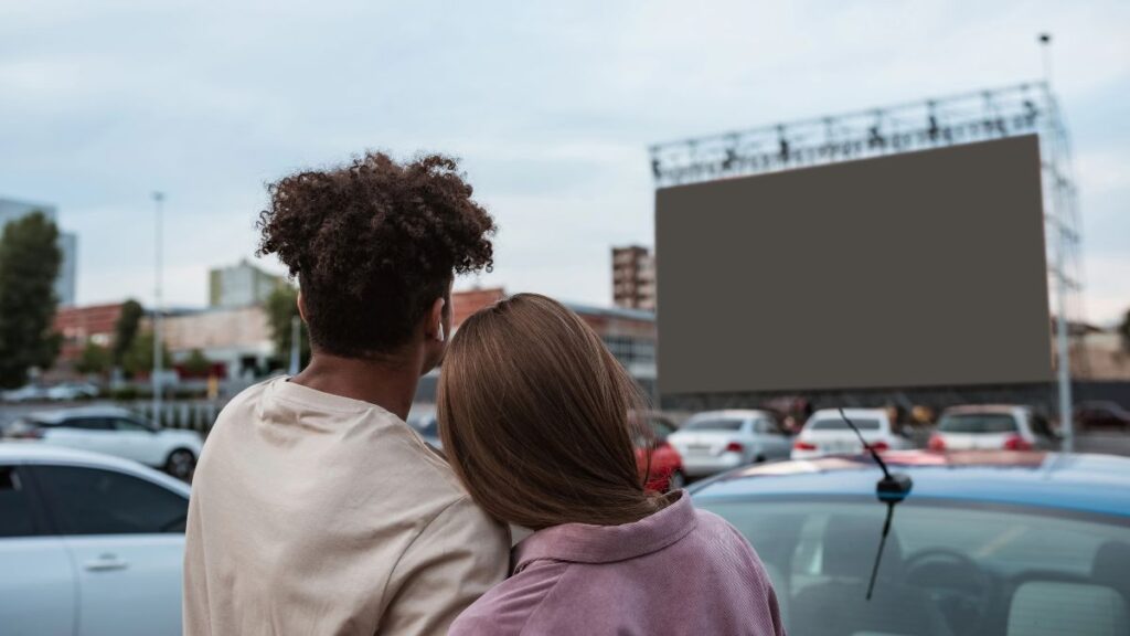 couple at drive-in movie