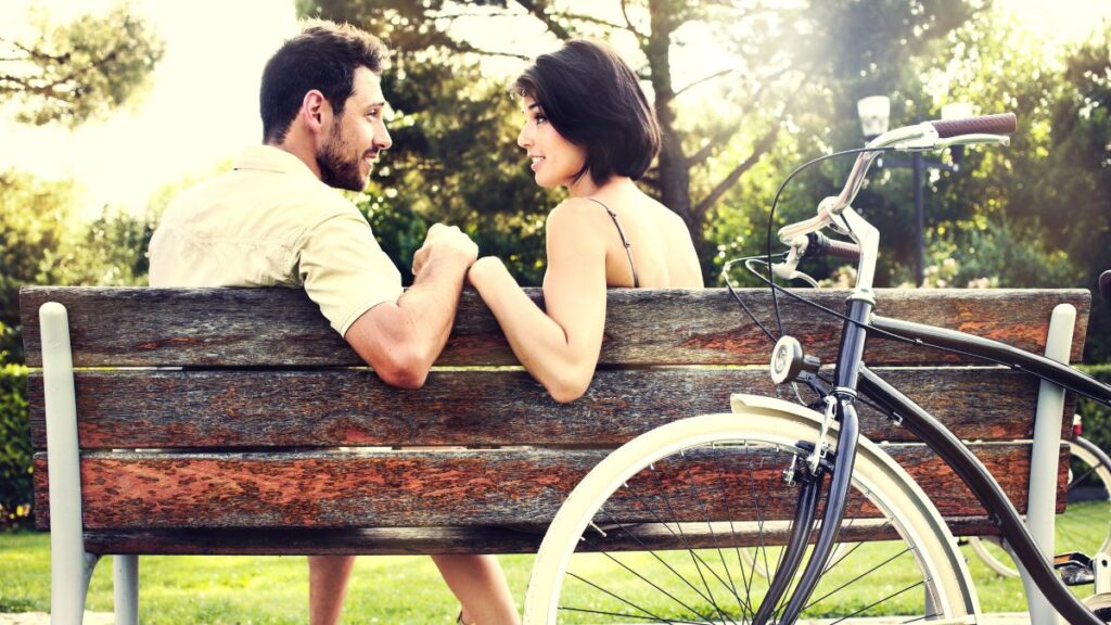 couple sitting on bench