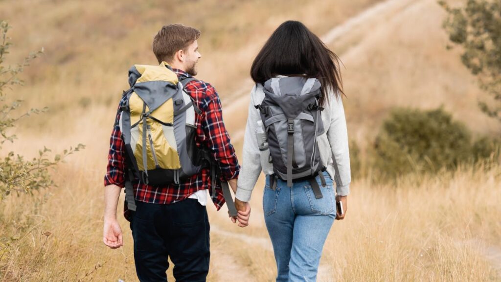 couple walking outside