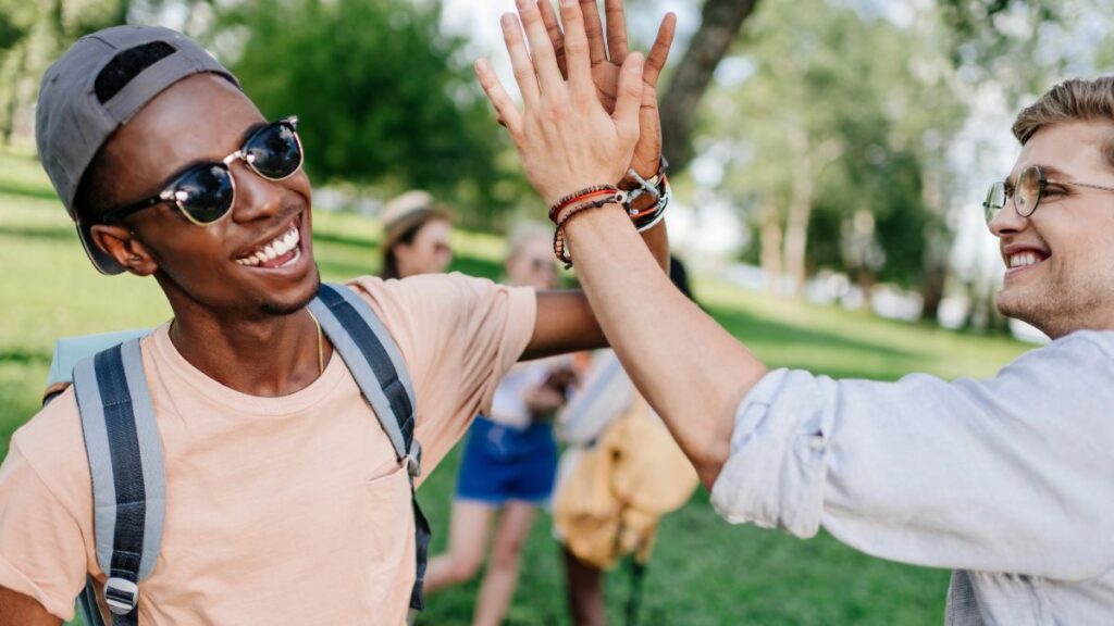 friends giving high-five