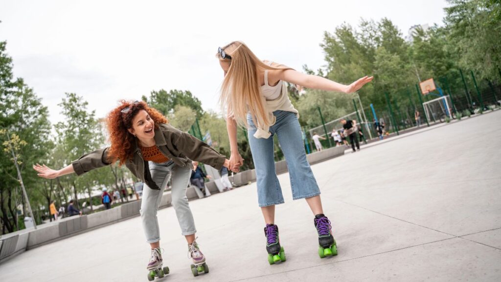 friends skating outside