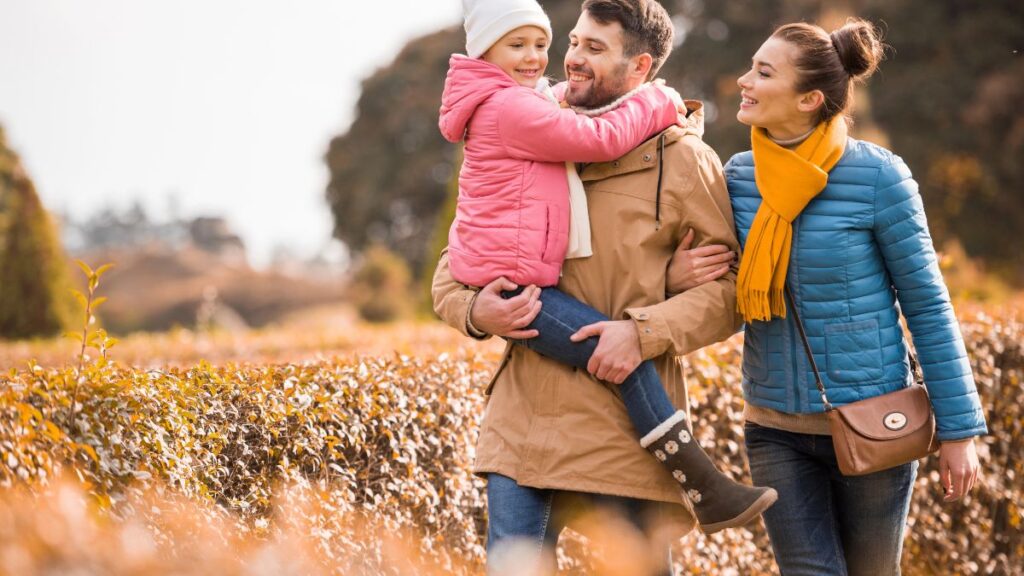 happy family outside