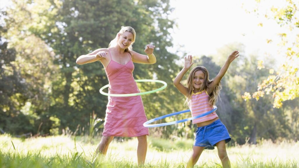 hula hooping outside