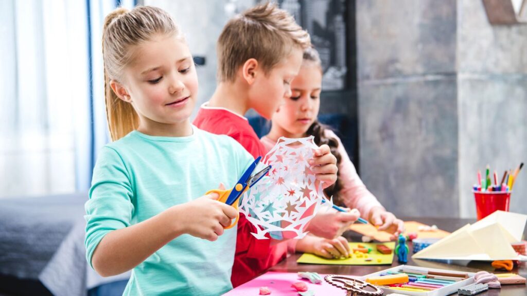 kids doing a craft