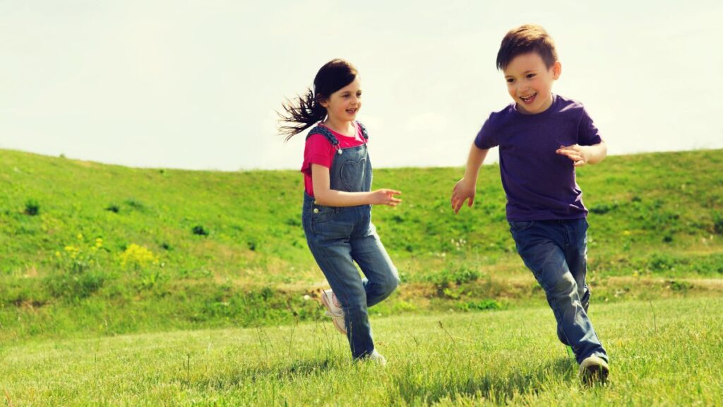 kids playing tag