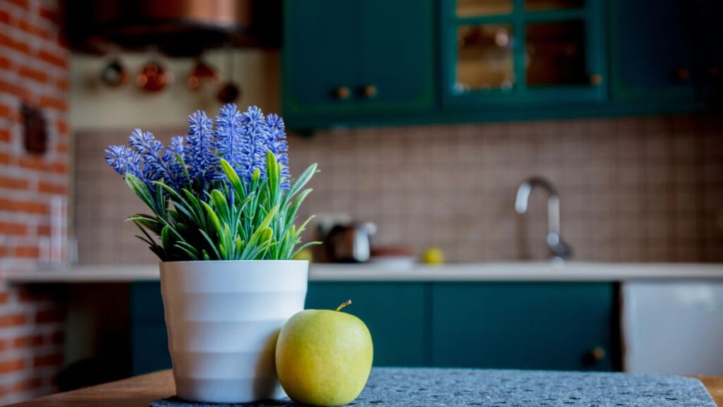 kitchen with flowers