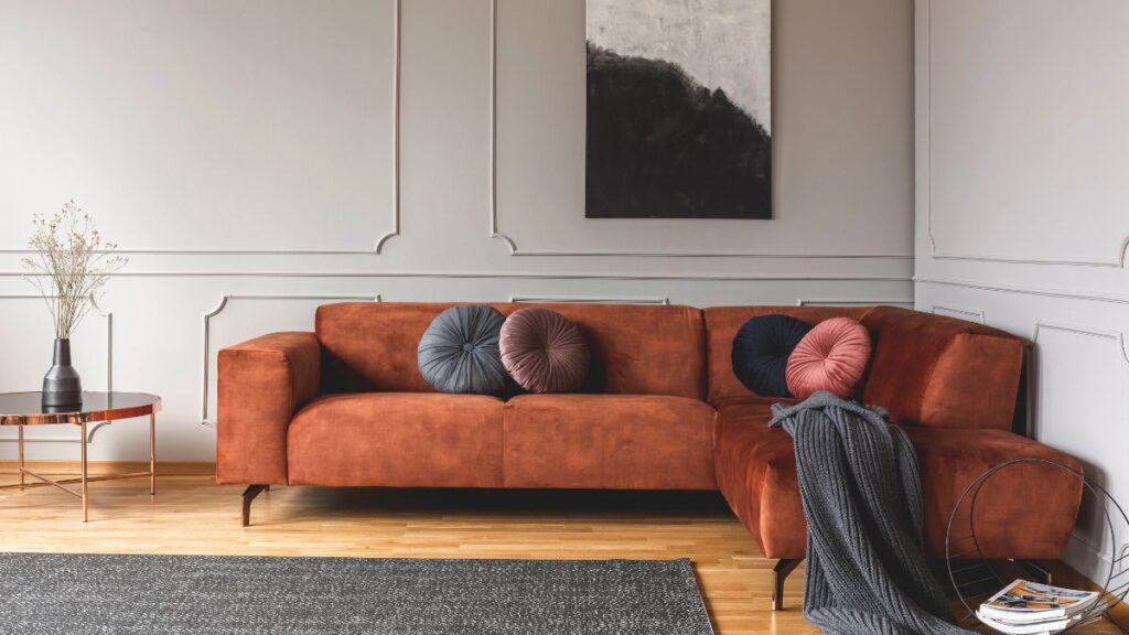 living room with rug