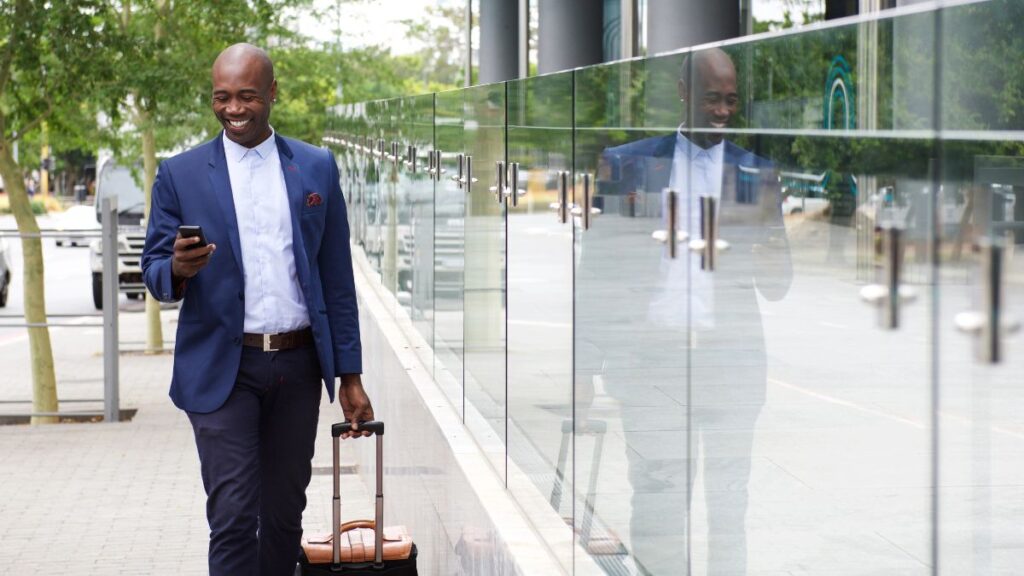 man with suitcase