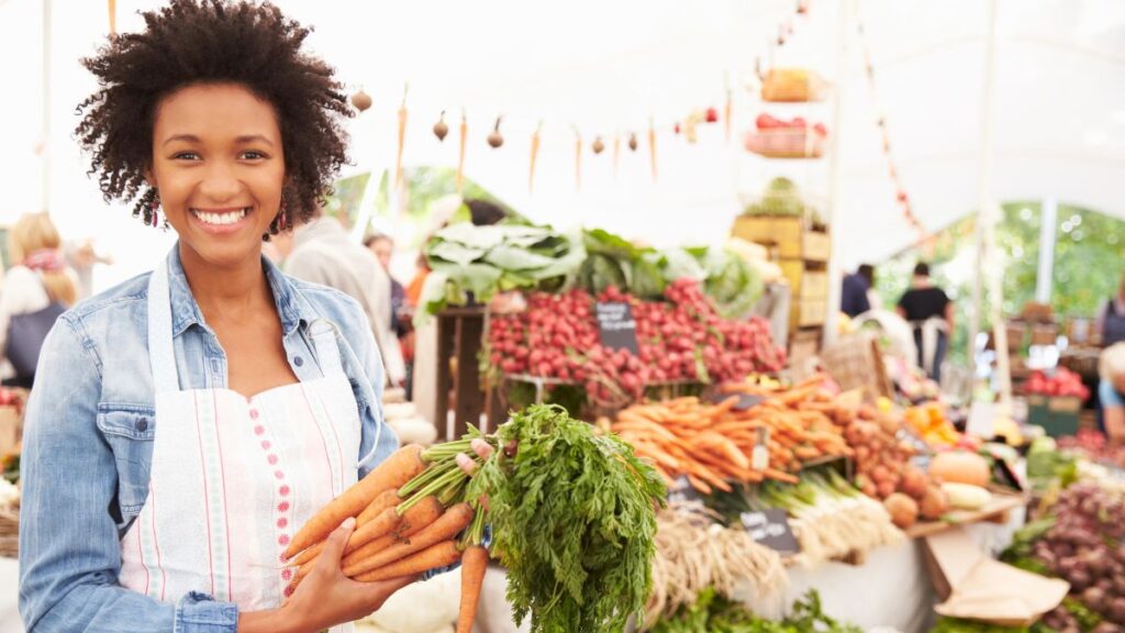 woman at farmers market 