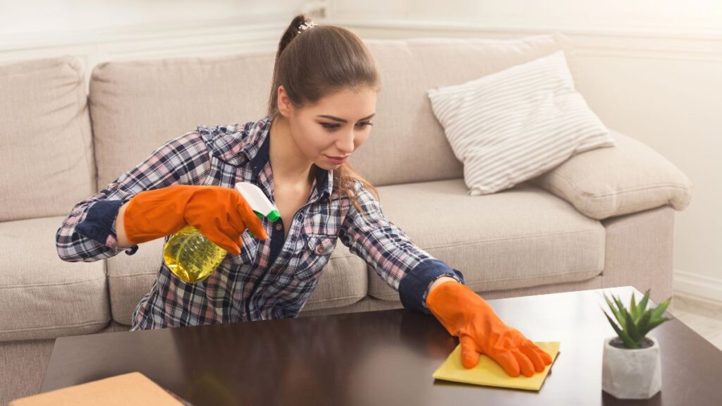 woman cleaning