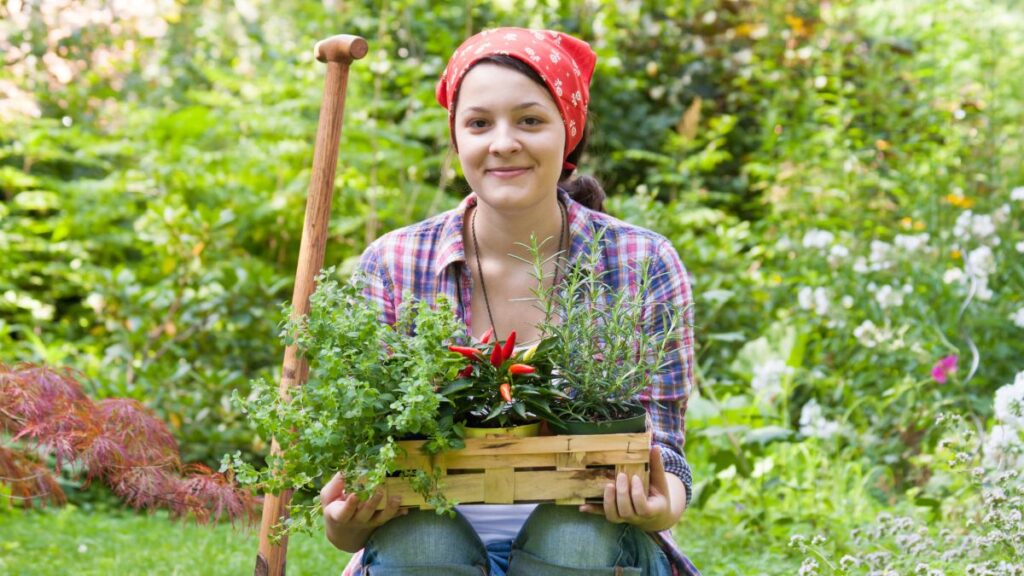 woman in garden