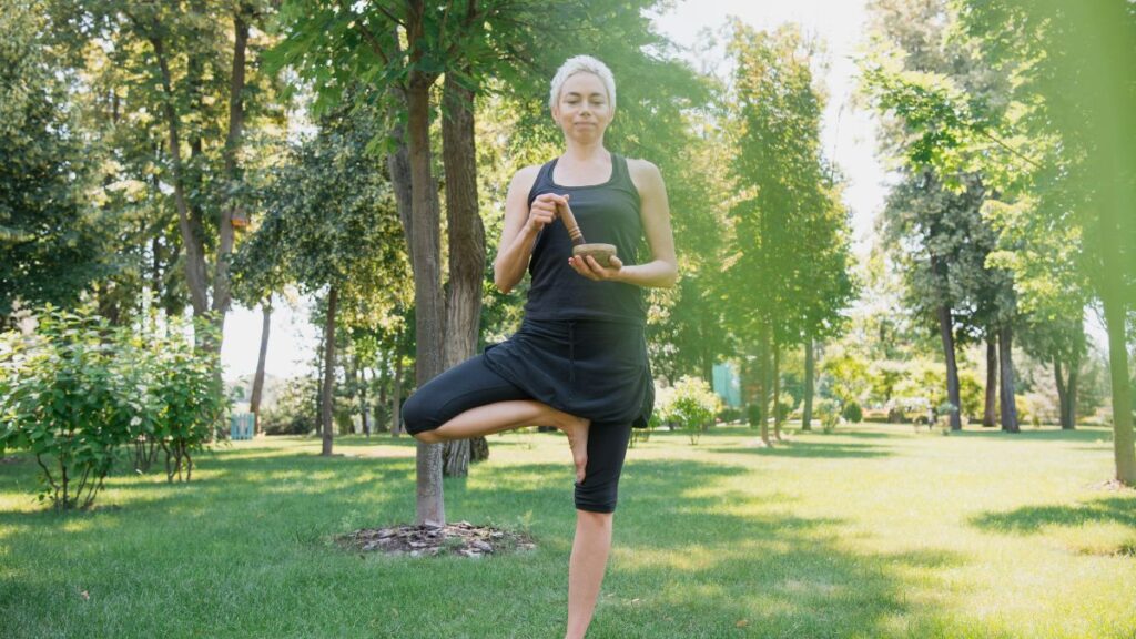 woman in tree pose