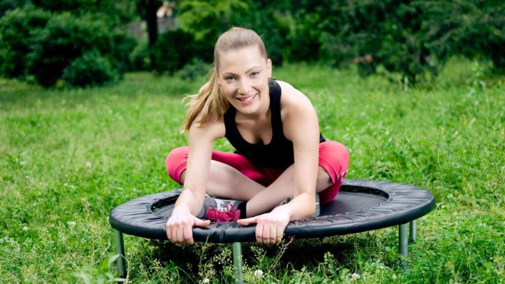 woman on trampoline