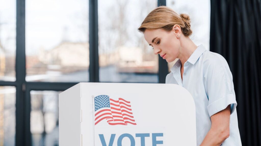 woman voting