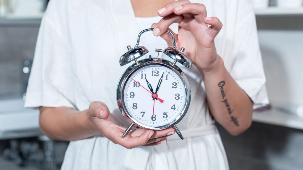 woman with clock