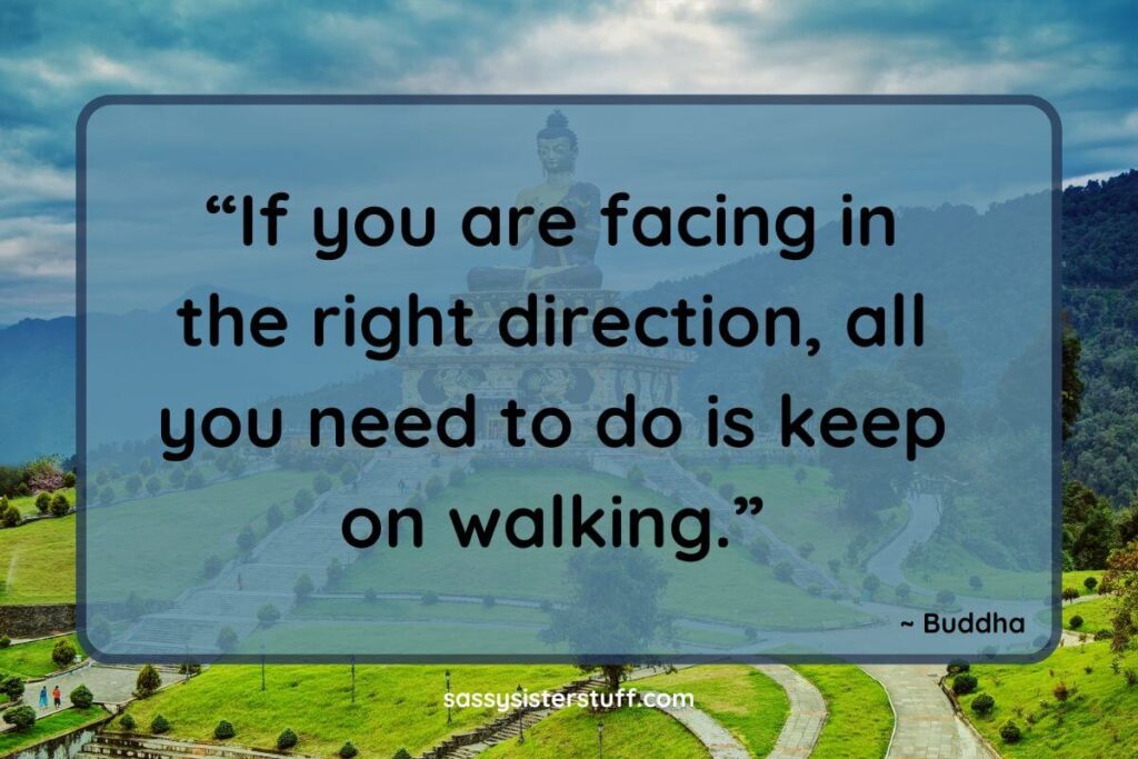 Buddha Quotes on Change: "If you are facing in the right direction, all you need to do is keep on walking."