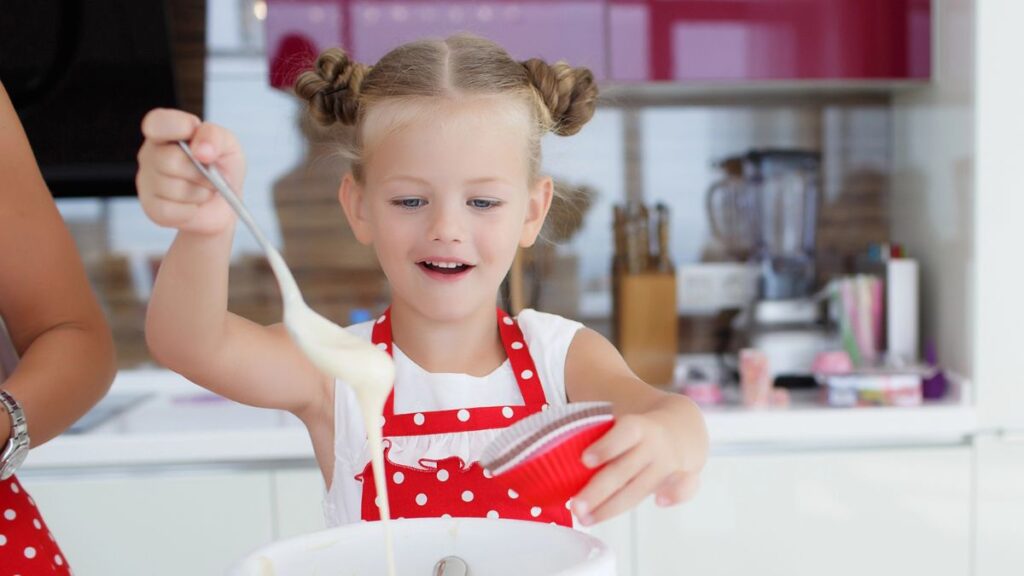 little girl baking