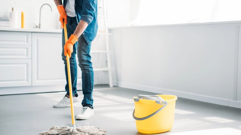 man mopping 