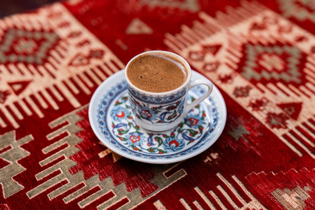 Turkish Coffee on Traditional Rug in İstanbul
